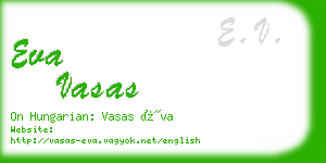 eva vasas business card